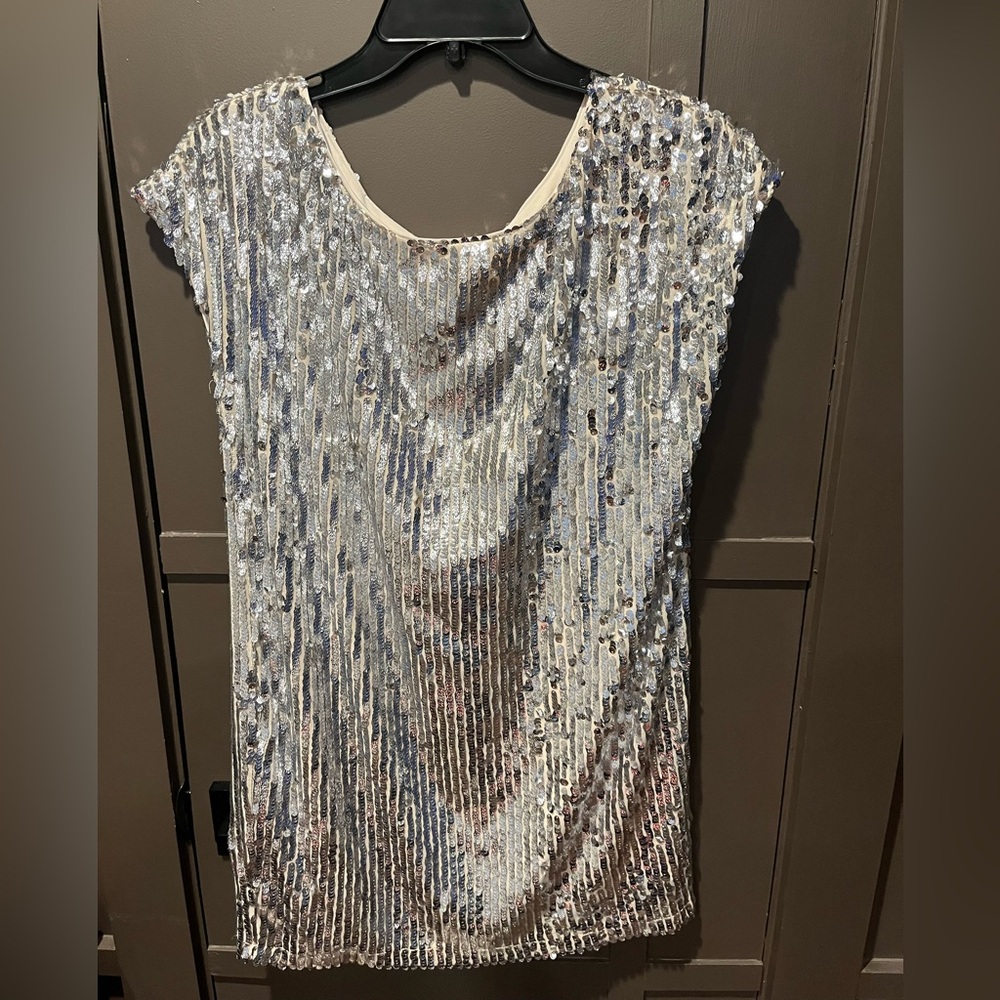 Pants Store Silver Sequin Mini Dress Medium